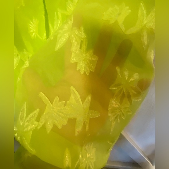 La intimates chartreuse green sleeveless sheer ladies nightie nightgown large - Picture 5 of 6